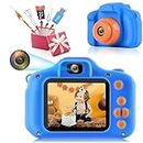 Kids Camera HOMHOW Camera for Kids Boys Girls Children, Selfie Toddler Camera Toys Christmas Birthday Gift Age 3 4 5 6 7 8 9 Year, 2inch IPS Screen with 32GB SD Card Navy Blue