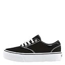 Vans Women's Doheny Platform Sneaker, Black Canvas Black White 187, 5.5