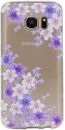 Funda delgada para teléfono celular Samsung Galaxy S7 Edge flor transparente lirio - transparente y púrpura-