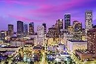 Houston Texas Downtown Buildings Sunset Skyline Photo Cool Wall Decor Art Print Poster 18x12