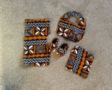 Afrikanisches Ankara Babylätzchen, Krippenschuhe, Serviette + Rülpstuch, Babyschuher Neugeborene Geschenke
