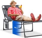 Ezcheer Folding Chaise Lounge Chair Outdoor Patio Chair Recliner Beach Lawn US