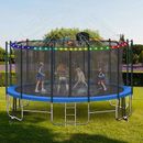 16FT Outdoor Large Trampoline with Safety Enclosure Net Basketball Hoop Ladder
