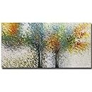 V-inspire Art, 24x48 Inch Modern Impressionist Tree art 100% Hand Painted Canvas Wall art Oil Painting Large Paintings Living Room Bedroom Wall Decoration Acrylic Paint Knife Painting