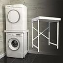 Norvic® Appliance Stand | Universal Stacking Kit with Anti-tip Plinth for Washing Machine, Tumble Dryer, Dishwasher - Space Saving Pedestal for Bathrooms, Laundry, Utility & Kitchens (White)