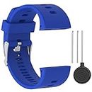 QGHXO Band for Polar V800, Soft Adjustable Silicone Replacement Wrist Watch Band for Polar V800 GPS Sports Watch (No Tracker) (Blue)