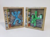 Stikbot 2 Pack Poseable Action Figures Stop Motion Animation Green and Blue