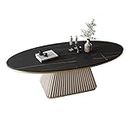 Coffee Table Small Slate Coffee Table Modern Oval Coffee Table with Metal Iron Shelf, Home Creative Living Room Center Table, Easy to Assemble ModerCenter Table for Living Room (Color : C, Size : 10