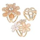SOIMISS Scarf Pin 3pcs Flower Scarf Button Scarf Ring for Women Scarf Ring Clip Rhinestone Scarf Rings Slippers Pearl