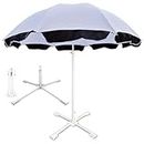 RAINPOPSON Garden Umbrella with Stand 7ft Outdoor Big size for Hotel,Shop,Restudent Patio Garden Umbrella (White)