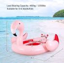Goplus 4-6 People Inflatable Flamingo Floating Island, Giant Float w/ Air Pump &