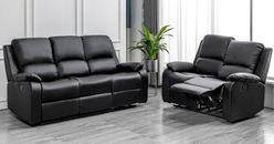 1/2/3 SEAT BOUNDED LEATHER RECLINER SOFA SET LOUNGE LIVING ROOM FURNITURE
