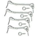 Wideskall Zinc Plated Wire Gate Hook and Eye Latch with Spring Lock (Pack of 4)