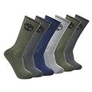 Timberland mens 6-pack Crew Socks, Olive Heather (6 Pack), Large