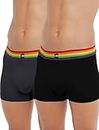 FREECULTR Men's Underwear Anti Bacterial Micromodal Airsoft Trunk - Non Itch No Chaffing Sweat Proof (Ash Grey, Pot Black) - Pack of 2, 100% Try On Guarantee - Made in Bharat