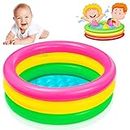 Toy Imagine™ 2 Ft Swimming Pool for Kids | Inflatable Sunset Glow Round Colourful Ring Baby Pool Portable Baby Bath tub | 0-3 Years | Indoor & Outdoor Swimming Pool for Kids