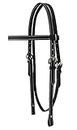 Tahoe Double Stitched Leather Browband Western Headstall, Multiple Colors & Sizes