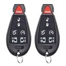 Xucanarmy Dodge Key Fob, 7 Buttons FOBIK Replacement Keyless Entry Remote Key Fit for 2008-2020 Dodge Grand Caravan Chrysler Town and Country IYZ-C01C/M3N5WY783X, 2 Pack