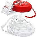 AIESI® Pocket Mask maschera di rianimazione professionale per respirazione bocca a bocca con valvola unidirezionale e filtro, CPR Mask Resuscitator