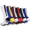 Finerview Elite Basketball Socks 6 Pairs, Premium Mid Calf Athletic Socks for Adult & Youth