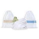 Hayden Hill Luxury Organic Cotton Dust Bags For Handbags - 3 Pack Medium - Drawstring Pouch for Handbag Storage, Shoe and Purse Dust Covers - Organiser for Wardrobe - Certified Carbon Neutral