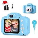 GKTZ Toys for 3-8 Year Old Boys, Kids Selfie Camera Children Digital Video Toddler Camera, Birthday Gift for Boys and Girls Age 3 4 5 6 7 8 with 32GB Card - Blue