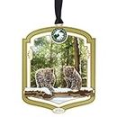San Diego Zoo 2023 Annual Ornament, Featuring Amur Leopard Cubs, Laser-Etched Solid Brass, Holiday Souvenir & Keepsake