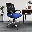 PopularMart Mesh Meduim Back Revolving Chair for Office/Gaming/Computer/Home/Desk/Study | Executive Chair Height Adjustable (Black&Blue, 898, DIY)