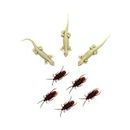 an Traders Real Looking House Gecko Rubber Lizard and Cockroach Toy - (Pack of 8) | Prankster's Delight (CTNG82)