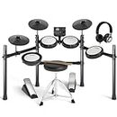 AODSK Electric Drum Set with Quiet Mesh Pads, Electronic Drum for Beginner, USB MIDI, Throne, Headphones, Sticks, Included 15 Kits and 195 Sounds, AED-403