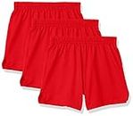 Soffe Girls' Authentic Cheer Short, Red, Large (3-Pack)