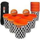 BasketPong® Giant Yard Pong X Basket Ball Game with Durable Balls and Buckets - Outdoor Game for Lawn, Backyard and Beach - Set Includes 12 Buckets, 2 Basket Balls and a Carrying Bag