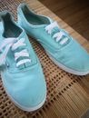 Vans Women's Aqua Tiffany Blue Lace Up Low Top Turquoise Shoe Sneaker Size 10 