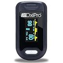 OxiPro OX2 - CE Certified - MHRA Registered Pulse Oximeter/Blood Oxygen Monitor - Finger Oxygen Saturation Monitor/SATS Monitor SpO2 for Adults and Child - UK Approved Medical Device