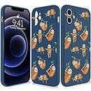 JOYLAND Silicone Navy Blue Phone Case Cover for iPhone 7/8/iPhone SE 2020 Cute Lovely Sloth Cartoon Phone Case Cover Bumper Protective Shell Compatible for iPhone 7/8/SE 2020