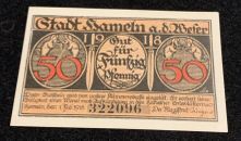 WW1 Hameln Notgeld Gutschein 50 Pfennig Rattenfaenger Kinderauszug Germany 1918