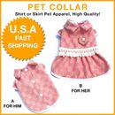 Luxury Fashion Wear Pink Shirt & Skirt Dog Apparel Pet Cat Clothes Accessory