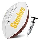 Franklin Sports NFL Pittsburgh Steelers Autograph Football - Official Size White Panel Souvenir Football for Autographs + Signatures - NFL Team Fan Shop Memorabilia Football for Display