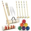 ropoda 35In Updated Six-Player Croquet Set with Wooden Mallets, Colored Balls, Sturdy Carrying Bag for Adults &Kids, Croquet Set Perfect for Lawn,Backyard,Park and More