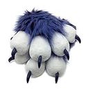 Furryvalley Fursuit Pfoten Handschuhe Kostüm Pelzigen Teilweise Cosplay Flauschige Löwe Bär Requisiten für Kinder Erwachsene (Dunkelblau)