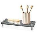 AUAUY Home Sink Caddy Dries, Home Sink Caddy with Grooves Home Sink Caddy Instant Dry Plateau Salle de Bain for Bathroom Kitchen Modern Home - Gris Foncé