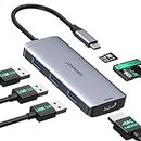 USB C Hub 6 in 1 Dongle USB C Adapter USB-C to HDMI Multiport Adapter with 4K HDMI,3 USB3.0 Ports,SD/TF Card Reader,Laptop Dock for MacBook Air 2022/2021/MacBook Pro 2023/2022,Dell,HP,Lenovo,Surface