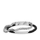 Fossil Men's Plated Stainless Steel Engravable Personalized Gift ID Bracelet, 0, Stainless Steel