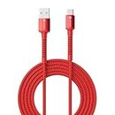 Portronics Konnect X Unbreakable Nylon Braided USB A to Type C Cable with 6Amp Output, Compatible with OnePlus, Oppo, iPhone 15, iPad & other Type C Smartphone & Devices, 2M Length (Red)
