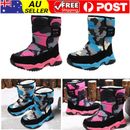 Girls Boys Kids Waterproof Snow Boots Thick Winter Warm Outdoor Mid-Calf Shoes