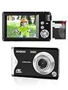 Andoer Digital Camera 4K Ultra HD Kids Camera, Portable 3.0'' TFT, 48MP, 16X Zoom, Auto Focus, Self-Timer, Face Detection, Anti-Shaking (Black)