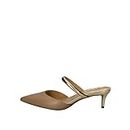 Michael Kors Jessa Mule Kitten, Women's Heel Shoe, Camel, 7.5 UK