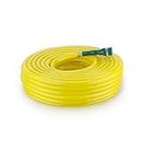 Garbnoire 15 Meter 0.5 Inch PVC Yellow Water Pipe| Lightweight, Durable & Flexible| Hose with Accessories Connector & Clamps| Watering Garden, Cleaning, Outdoor-Indoor Use (15 Meter (49.21 Feet))