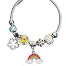 Charms Pandora Bracelet Adjustable Oxidised Beads Bracelet for Women and Girls (Multicolor White)