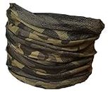 Multifunction Neckwarmer, Snood, Hat, Scarf and Hood with Green camo print by Monogram